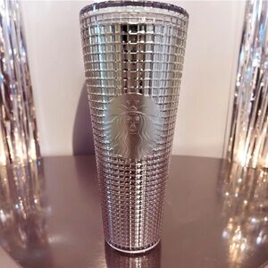 Starbucks 2020 Holiday Studded Grid Tumbler Silver 24oz